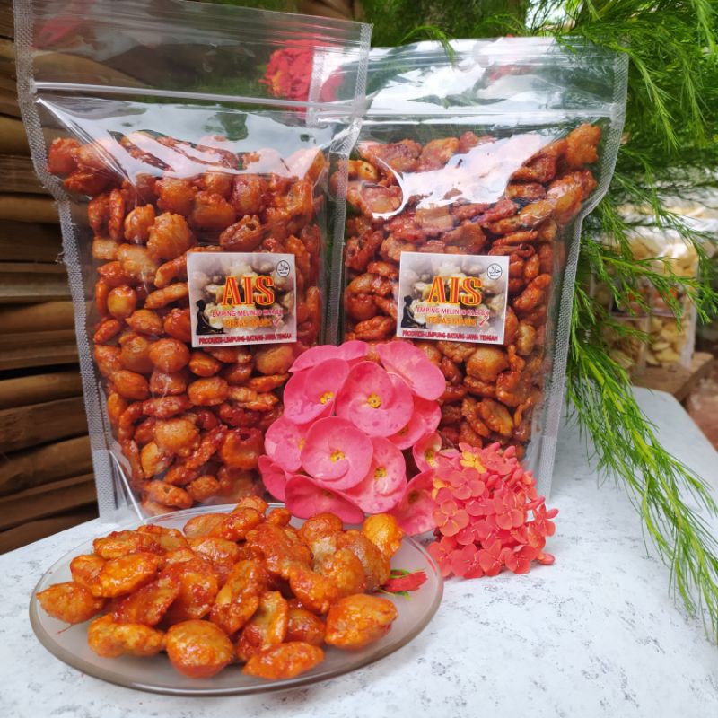 

Emping melinjo Rasa pedas manis matang 1/4kg khas limpung