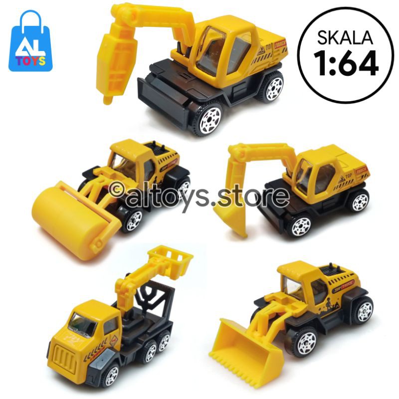 Diecast Metal Alloy Kontruksi Set Working Truck Series Skala 1:64