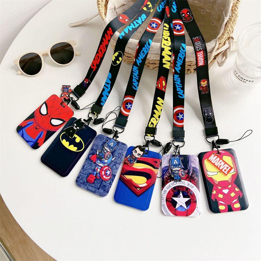 Nickolas1 Cover Kartu Bus Perlengkapan Kantor Perlengkapan Sekolah Card Sleeve Lanyard Captain Marvel Badge Holders