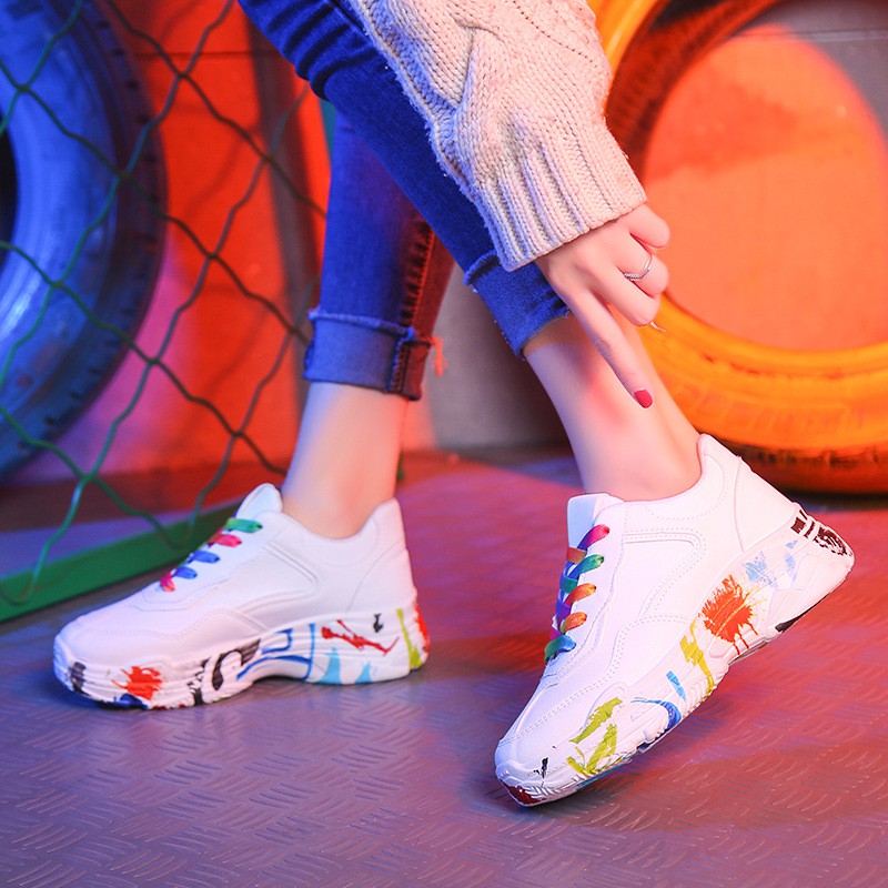 Sepatu Sneakers Wanita Rainbow Sepatu olahraga Perempuan versi Korea SP-026