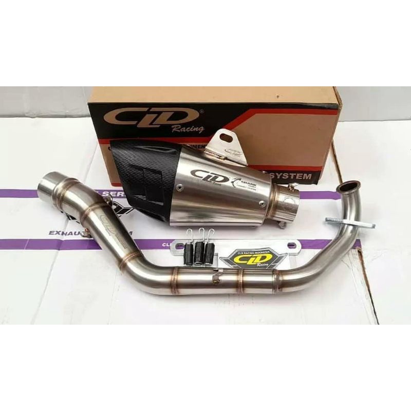 KNALPOT CLD Type SHARK SERIES..inlate 50mm..BEAT/SCOOPY..BEAT FI/SCOOPY FI/GENIO/BEAT 2020/SCOOPY 20