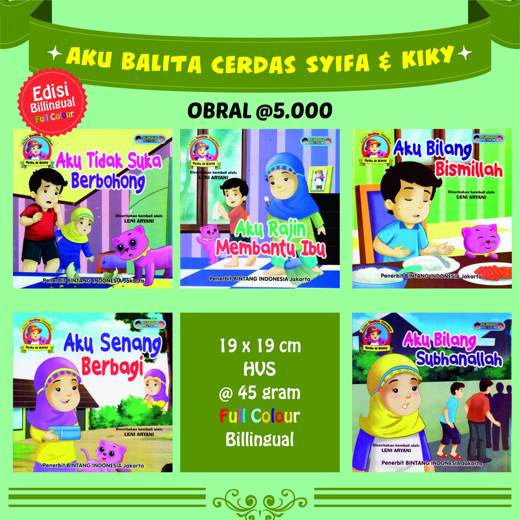 Jual Buku Cerita Anak Tk Paud Seri Aku Balita Cerdas Syifa Dan Kiky 3 ...