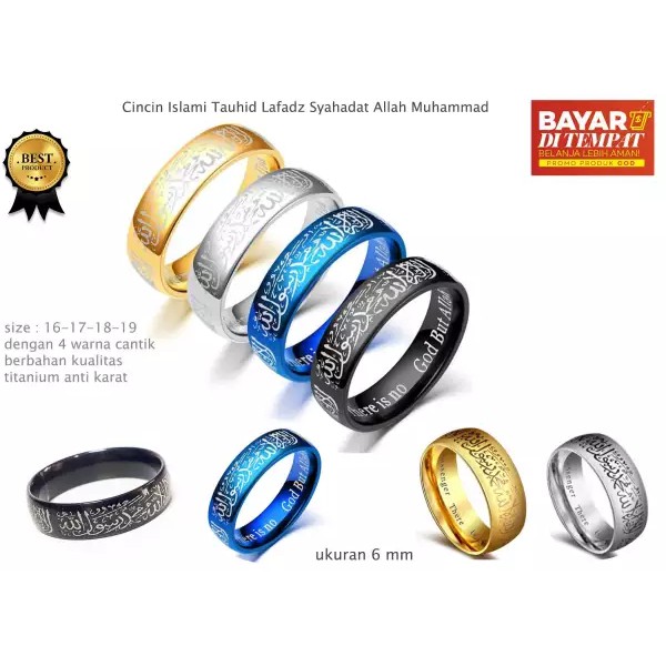 promo Cincin Tauhid Cincin Syahdat Titanium Stainless steel