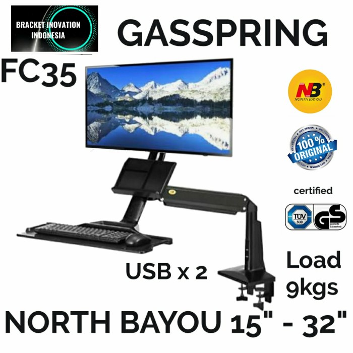 North Bayou NB FC35 Sit stand Work station 15 24 27 32 35 inch Monitor