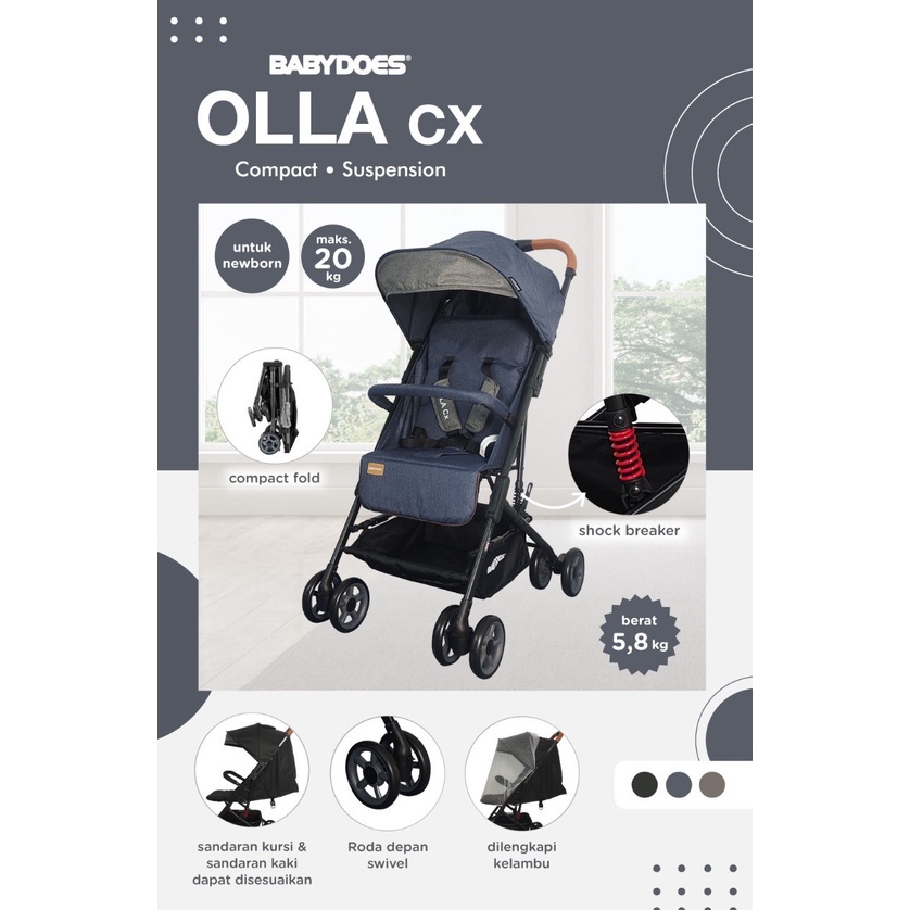 Stroller Babydoes Olla CX Cabin Size Stroller Kereta Dorong Bayi