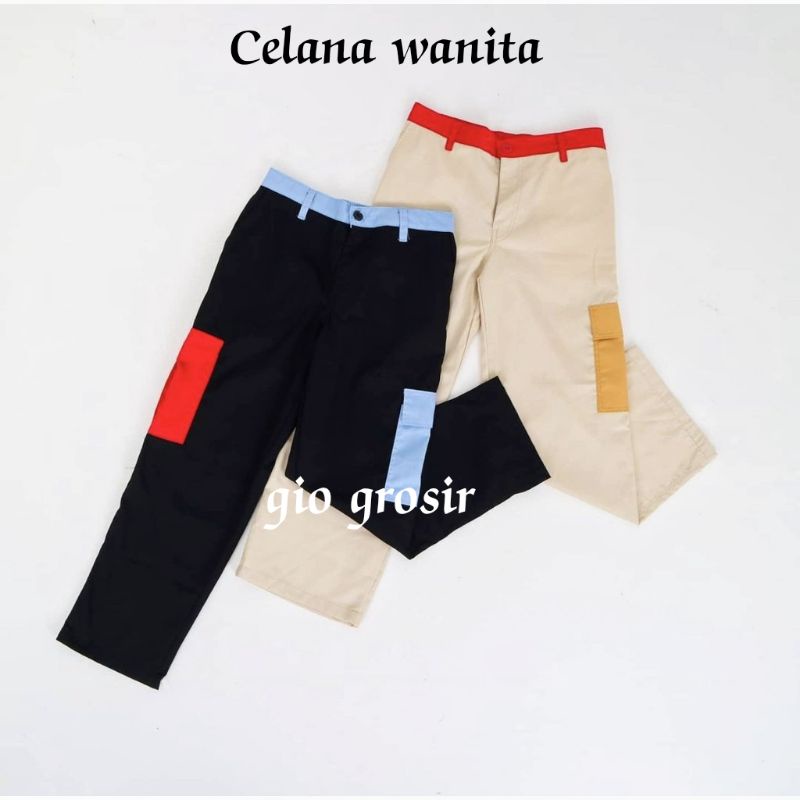 ( murah) Celana wanita happy pants full color kualitas premium