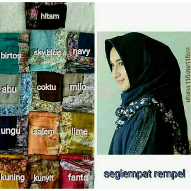 Hijab Kerudung Jilbab Kerudung Segiempat Flowy Katun Jepang