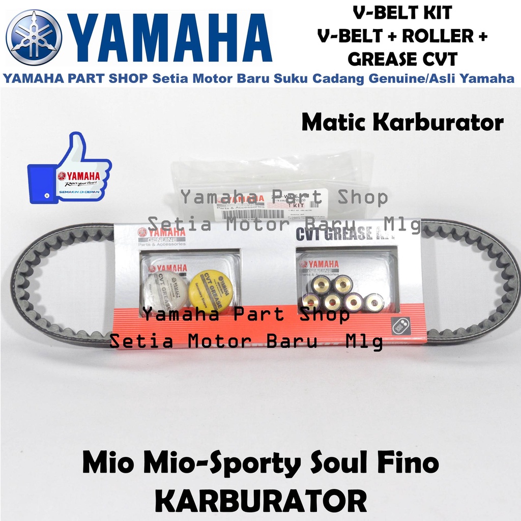 Vbelt V-Belt Vanbelt Assy Kit Ban Penggerak Motor Mio Soul Fino Asli Yamaha Setia Motor Baru