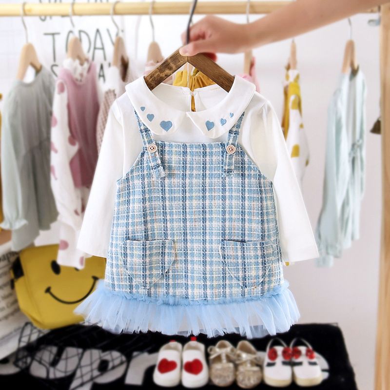0-3TAHUN DRESS ANAK BAYI PEREMPUAN KUALITAS IMPORT / DRESS PESTA ANAK PEREMPUAN/GAUS PESTA BAYI-BLUE LOVE KVS