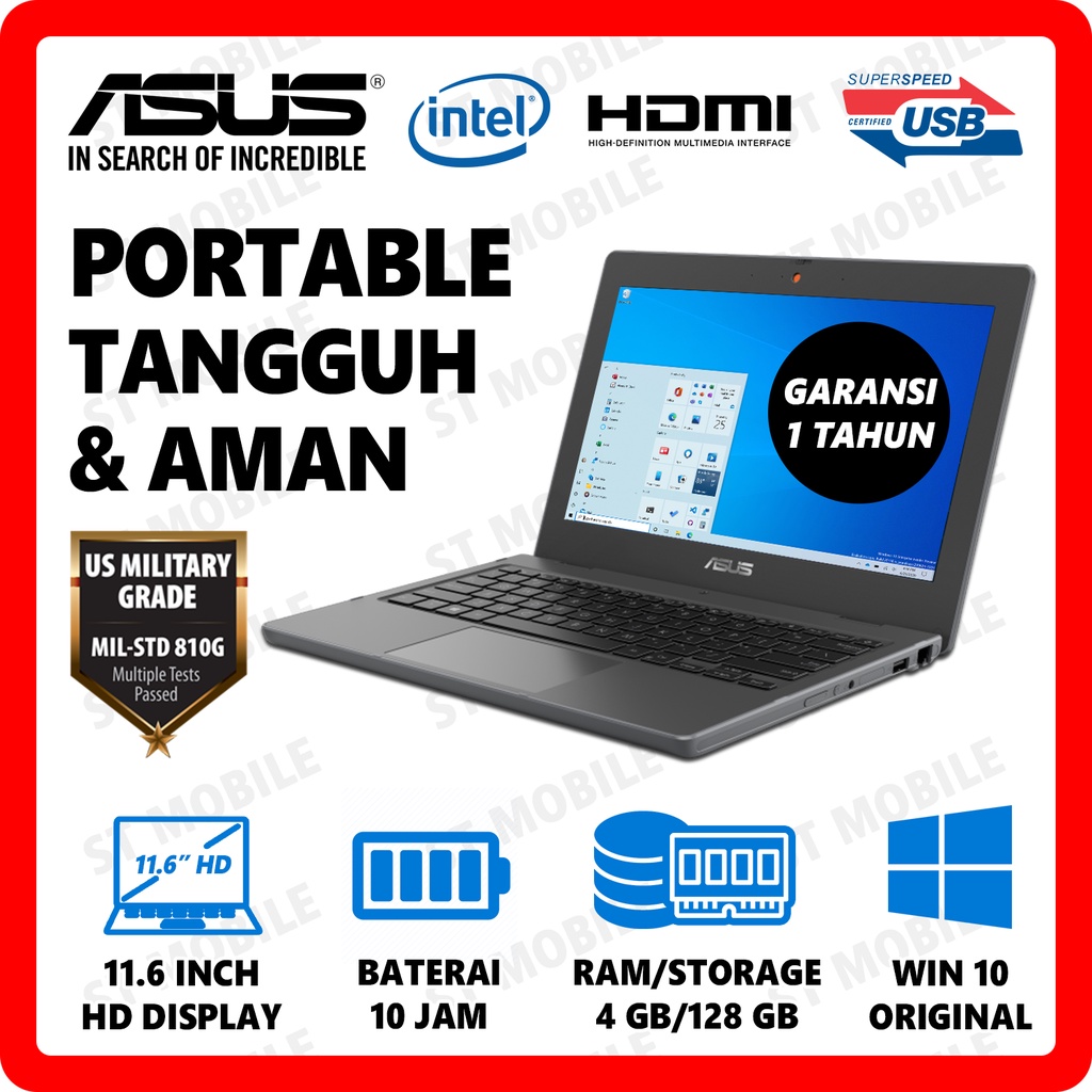 Laptop Notebook 11 12 inch RAM 4GB Asus Garansi Resmi