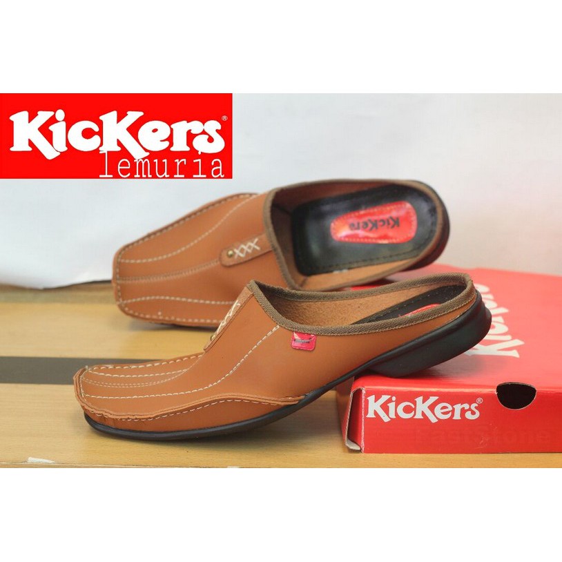 Sepatu Sandal Pria Kickers Original Kulit Suede Bustong Casual Formal Santai Cowok Elegan Trendi