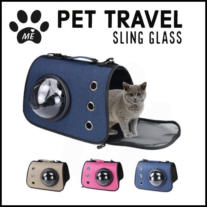 Tas Ransel Anjing Kucing " Sling Glass " Pet Travel Cargo