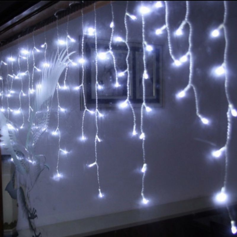Lampu Natal Tirai / Lampu tumbler Tirai / Lampu LED tirai  / Lampu Dekorasi / Lampu Tumblr Putih