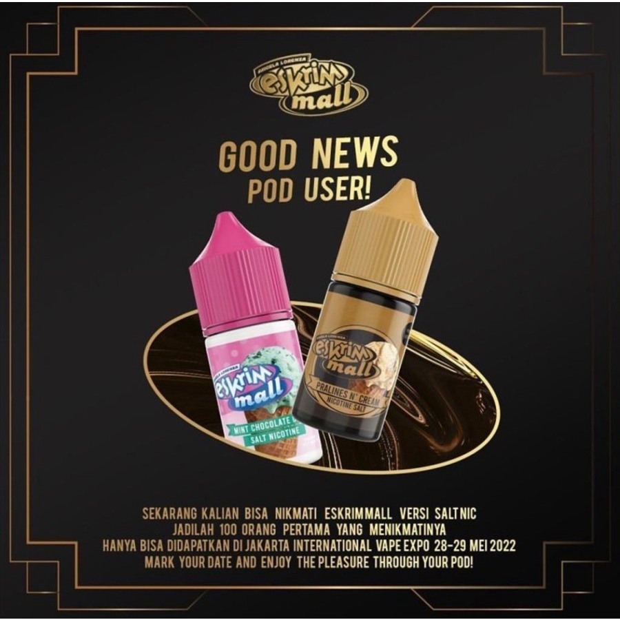 NEW OF ESKRIM MALL SERIES V1&amp;V2 ESKRIM MALL SALT NIC LIQUID 30ML 30MG