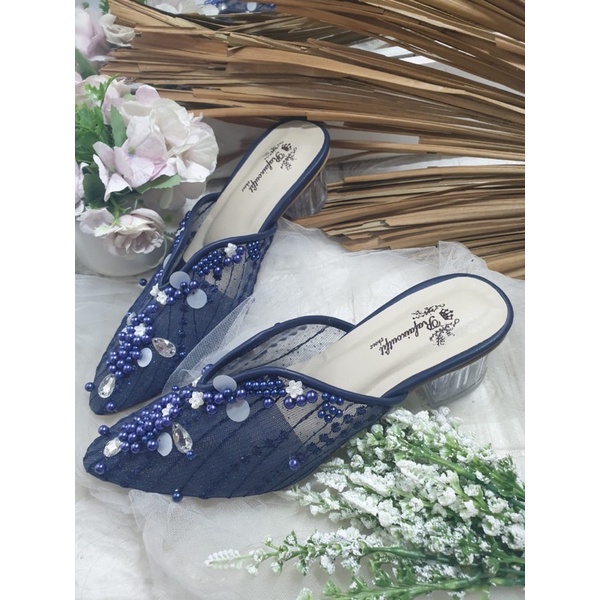 ruby navy cantik sepatu ruby wrna navy tnggi 5cm kaca