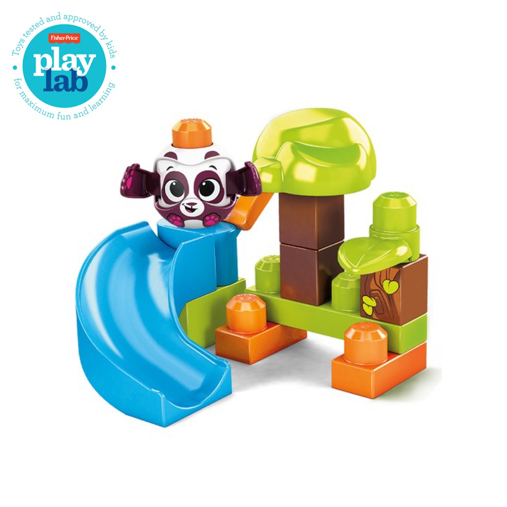 Mega Bloks Peek a Block (Panda Slide) - Mainan Balok Susun Edukasi Anak Balita