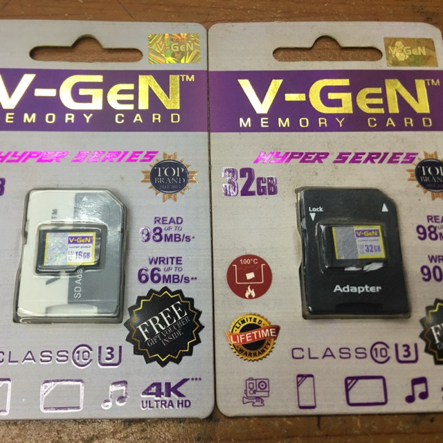 MEMORY CARD VGEN HYPER SERIES 16 GB &amp; 32 GB