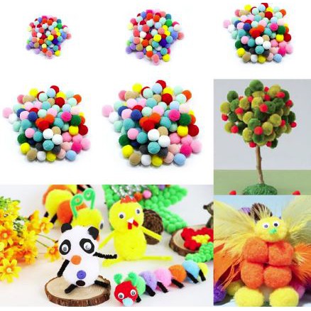 Pom Pom Mini Mainan Anak / Pom Pom Kain Warna Warni