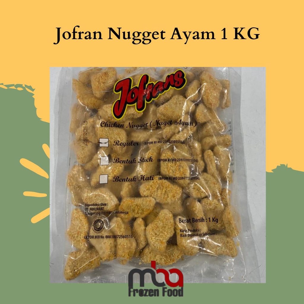 Jofran Nugget Ayam 1 KG - FROZEN FOOD