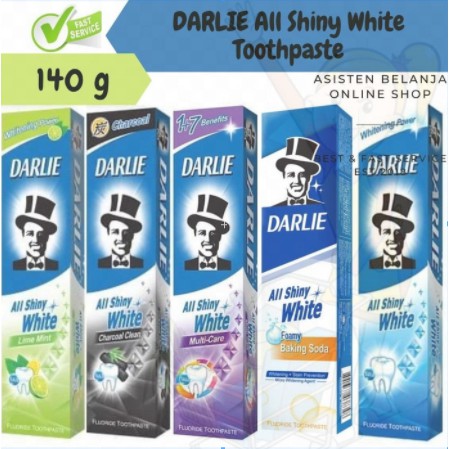Pasta Gigi Odol Darlie All Shiny White Whitening Multi Care Charcoal Baking Soda Lime Mint 140gr 140