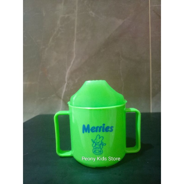 Merries baby training cup hijau / gelas botol minum bayi meries food grade