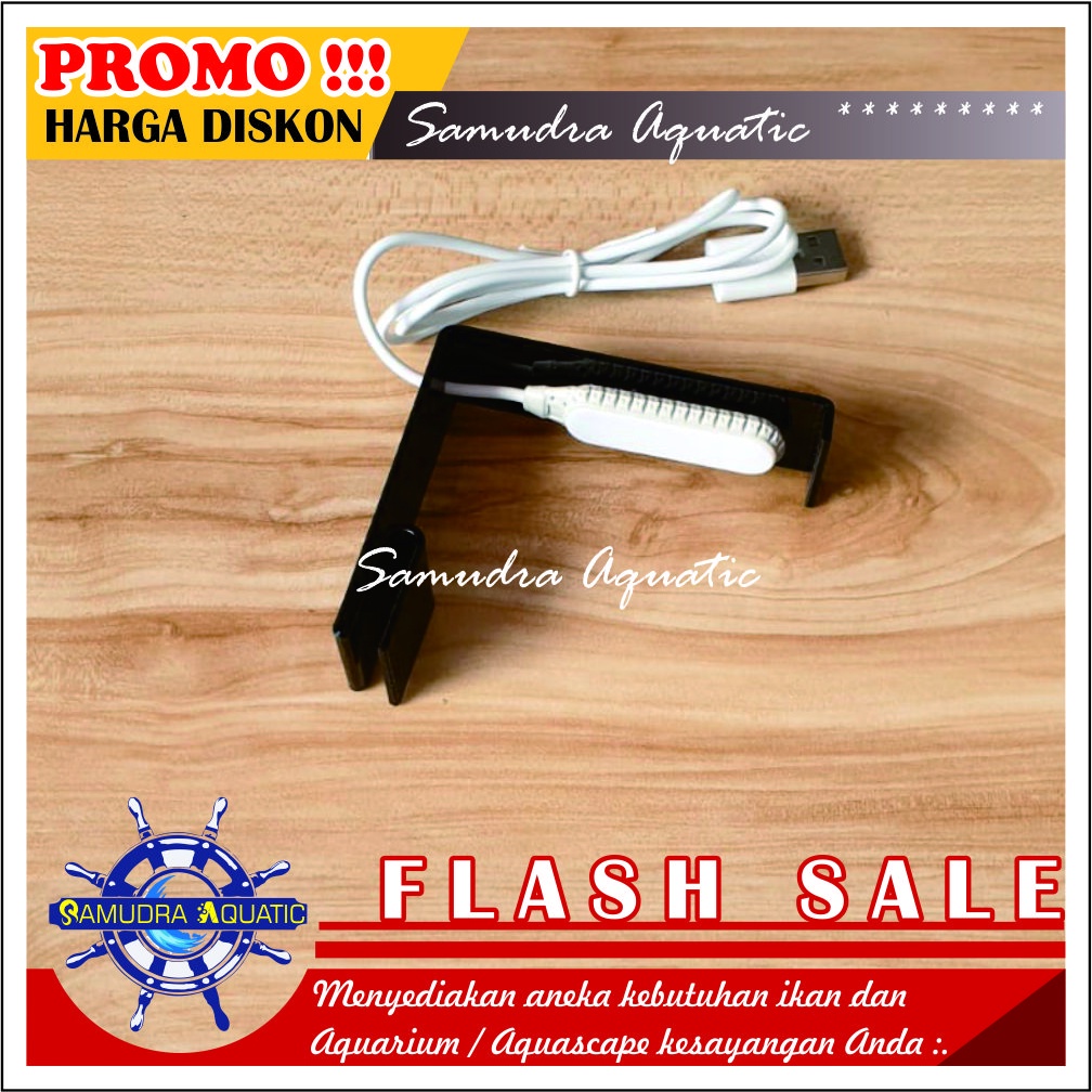 Lampu SOLITER Aquarium, Lampu Cupang Ikan Hias Aquarium (Ada Adaptor Cas) (GRATIS KARDUS)