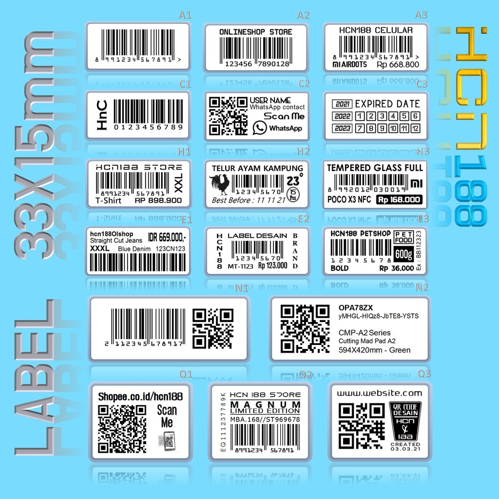 

Cetak Barcode Label & Desain 33X15mm