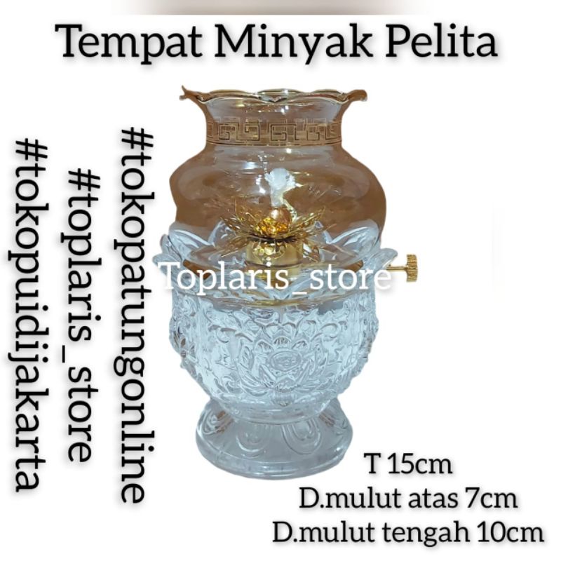 Tempat Minyak Parafin Pelita Kaca Kristal