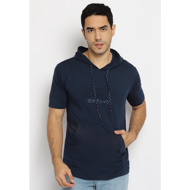 Hoodie Poshboy Original Yuthakon Print bahan katun warna Navy