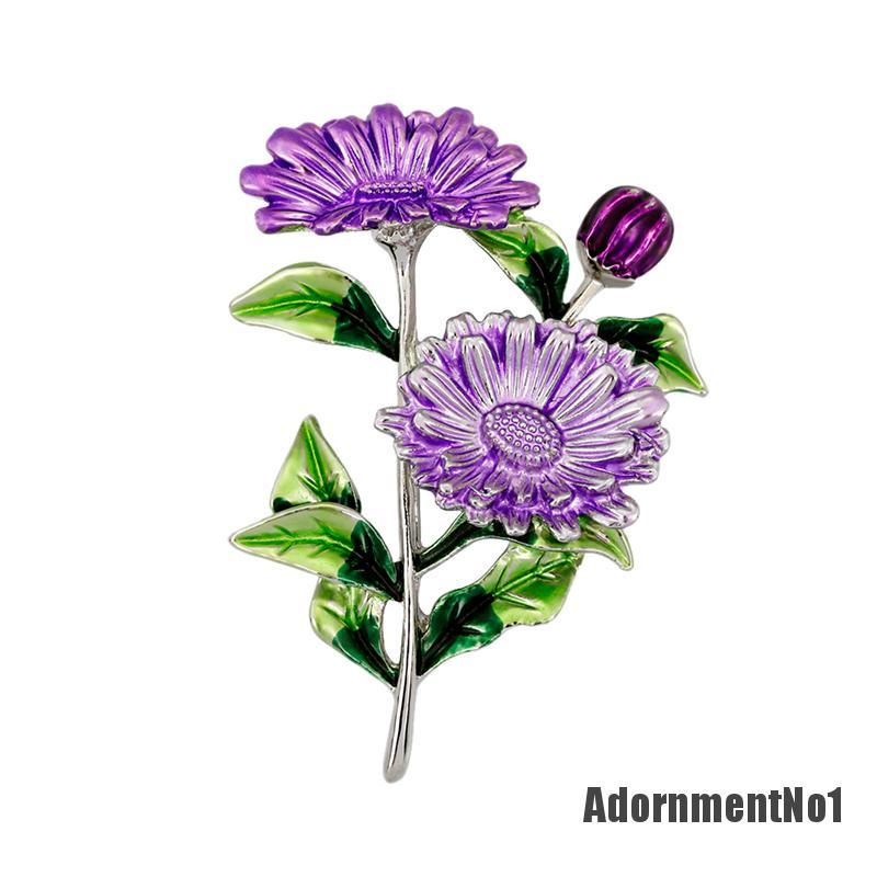 (Adornmentno1) Bros Pin Enamel Desain Bunga Aster Untuk Wanita