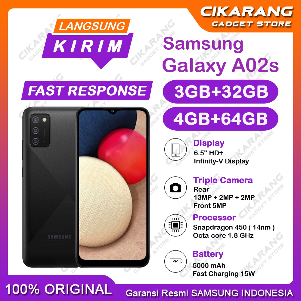 Samsung Galaxy A02s [ 3/32GB ] &amp; [ 4/64GB ] - Garansi Resmi