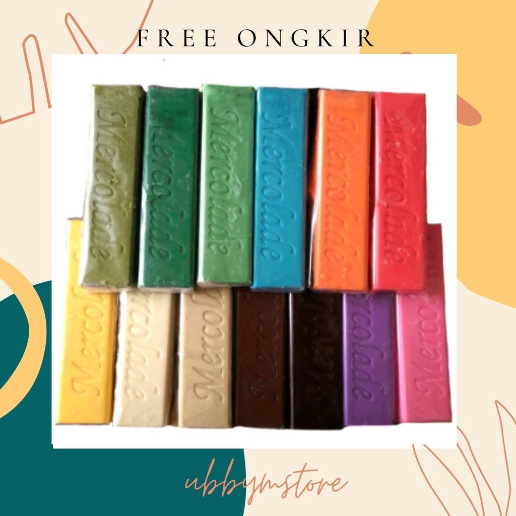 

Mercolade Cokelat Batang - Coklat Banana Warna Warni - Hitam Biru Mint Dark Kuning Hijau Merah Green Tea Pink Ungu Oranye Chocolate / Toping / Coklat Batangan / Warna Warni / coklat parut