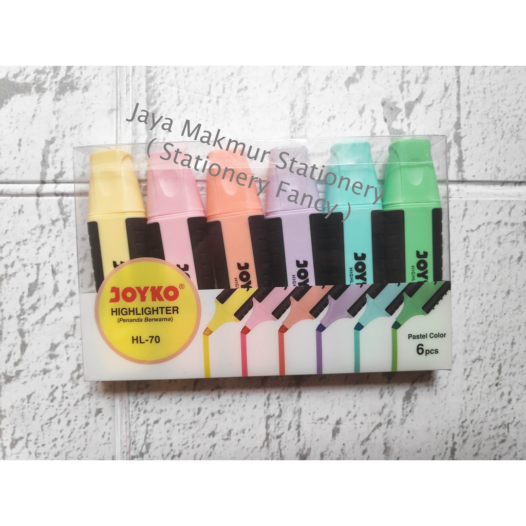 Highlighter Penanda Bewarna Joyko set 6 warna pastel HL-70