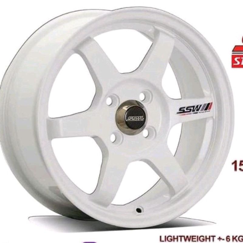 Paketin BAN BARU 195 50 15 velg mobil ssw ORIGINAL made in thailand s205/te37 ring 15x6.5 pcd 4x100 