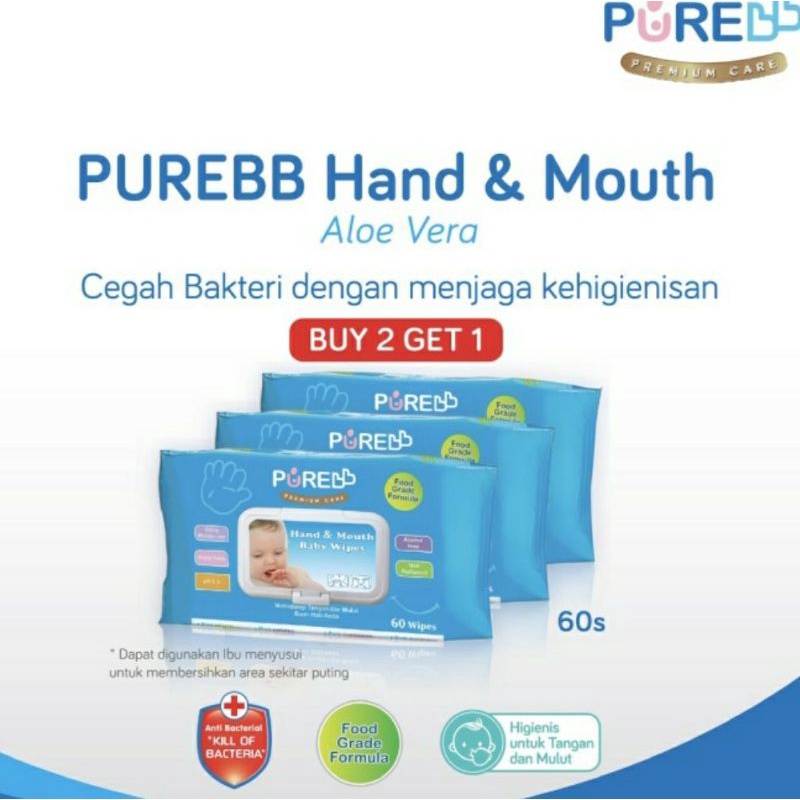 Pure BB Premium Care Hand &amp; Mouth isi 60 Buy 2 Get 1