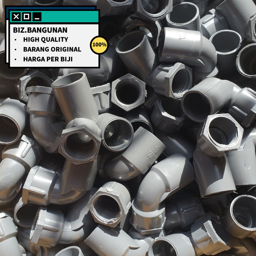 FAUCET KNEE PVC JAYA TS 3/4&quot; INCH - FITTING PIPA ELBOW SOK DRAT DALAM