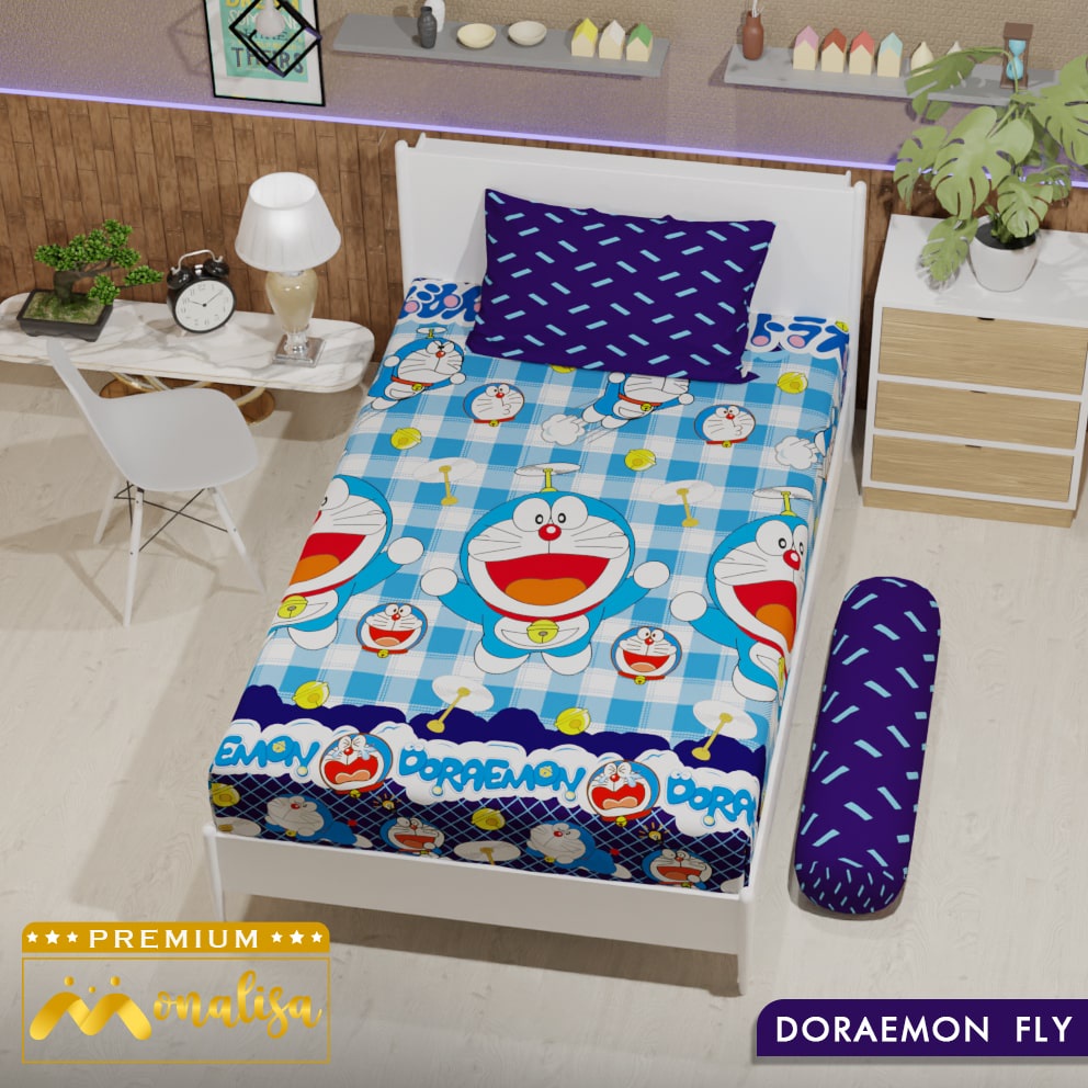 Monalisa Premium Sprei Uk 90/100/120 - Doraemon Fly