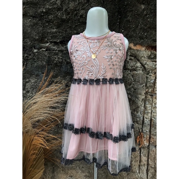DRESS ANAK PEREMPUAN GAUN ANAK TILE TUTU RENDA