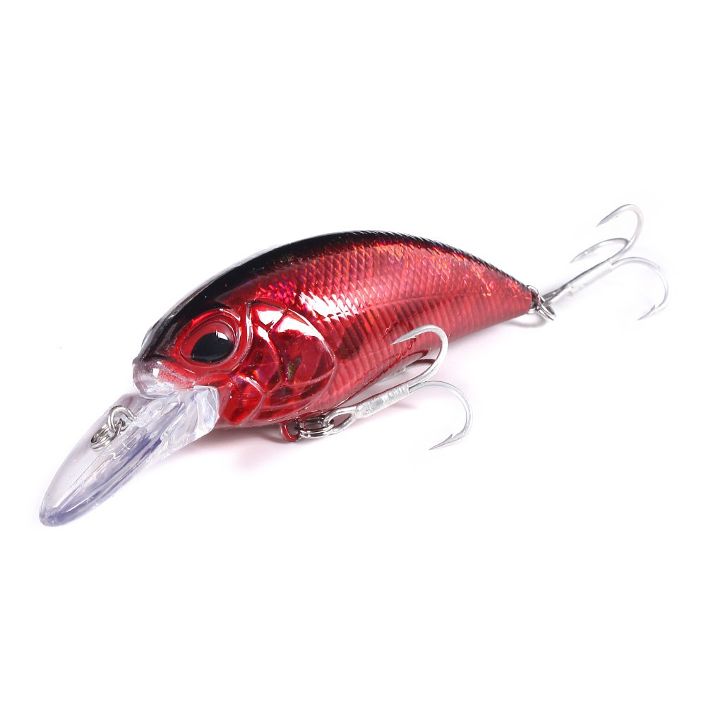 HENGJIA 1PCS Casting Crankbait Umpan Pancing 8cm 15.5g Fishing Bait 3D Eyes Swimbait Fishing Lure