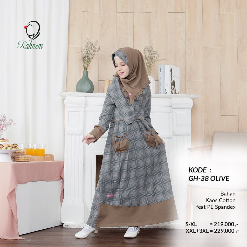 BISA COD - GAMIS SET HIJAB KIDS RAHNEM GH 38 GAMIS ANAK RAHNEM FASHION MUSLIM