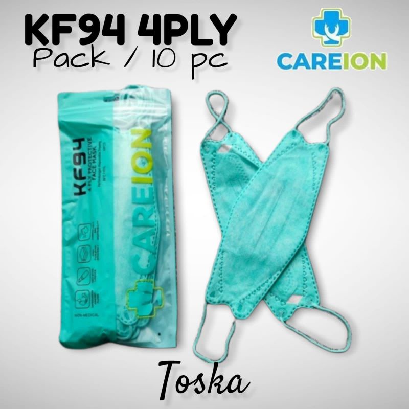 READY MASKER KF KF94 CAREION CARE ION HIJAU TOSCA TOSKA ISI 10 LBR PER PACK