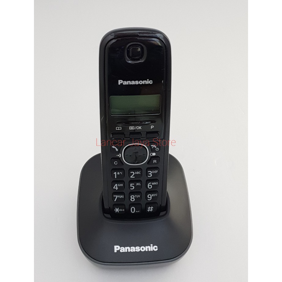 Panasonic Wireless Phone KX-TG1611- Hitam Meja/Gantung/Wireless/Kantor - Hitam