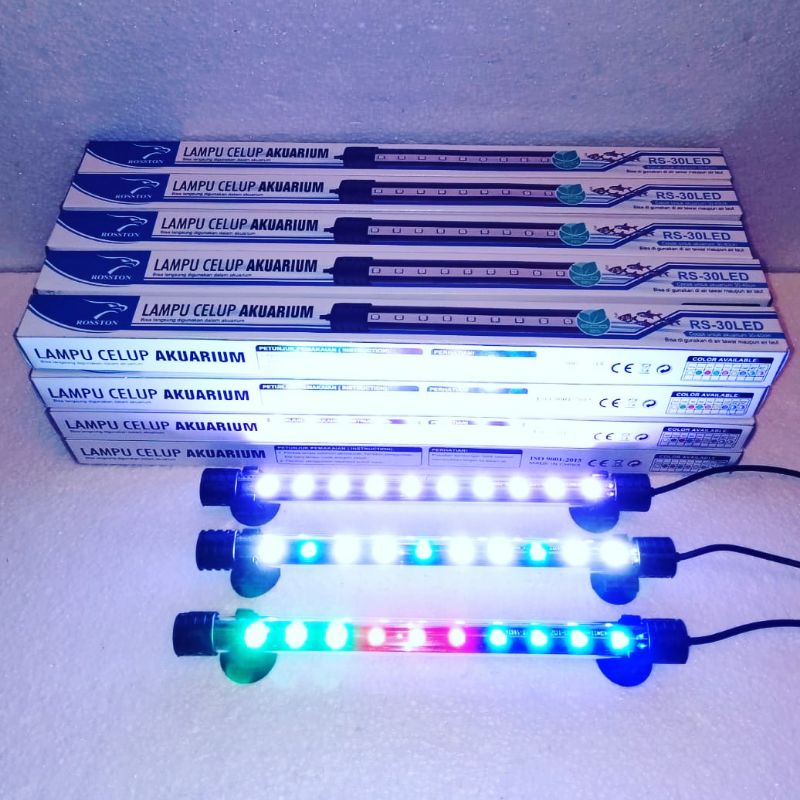 Lampu led celup aquarium  25CM putih biru pink 3warna 3colours RGB (ALL MERK)