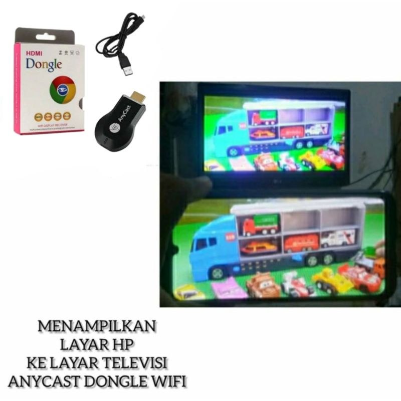 (COD) ANYCASH DONGEL WIRELESS DONGLE ANYCAST WIFI MIRACAST TV + ADAPTER SAMBUNGAN HDTV / ALAT PENYAMBUNG HP KE TV LED