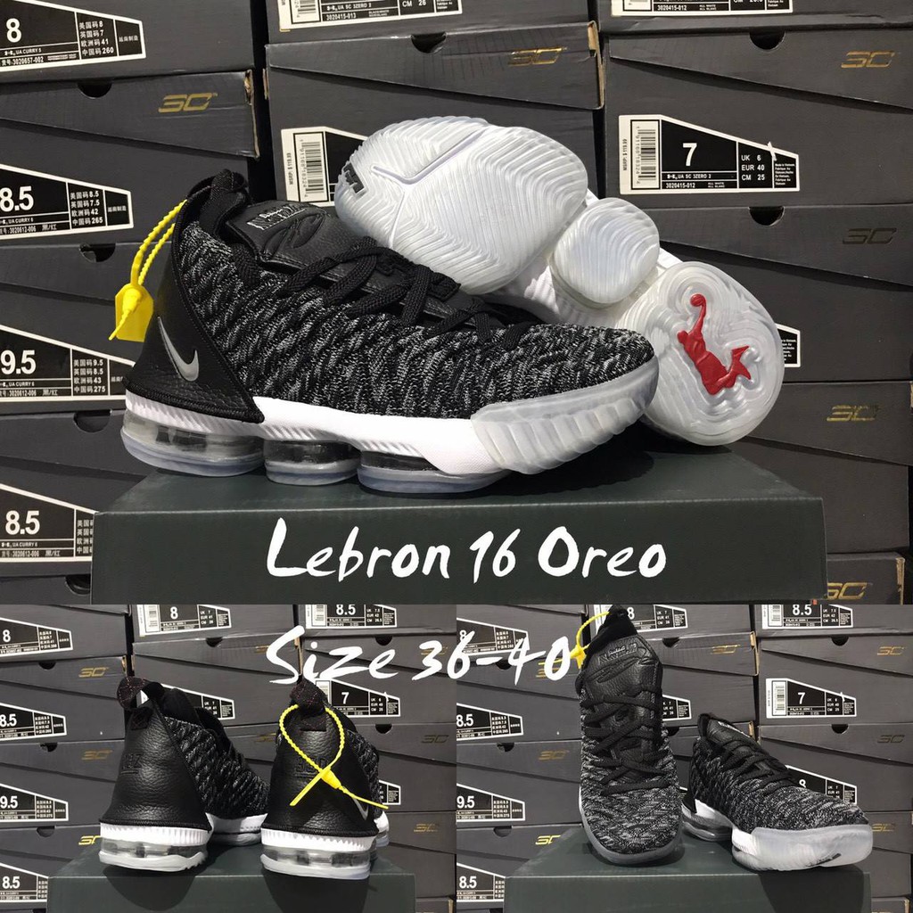 SEPATU BASKET SIZE KECIL NIKE LEBRON 16 OREO REPLIKA BOX ORIGINAL