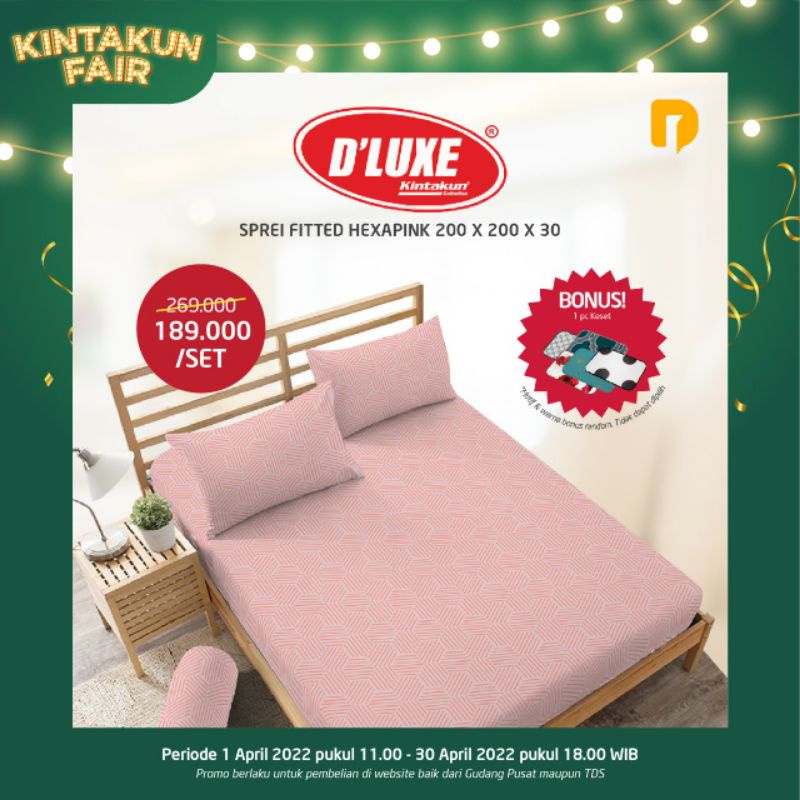 Kintakun Sprei Fitted Hexapink 200 x 200 x 30