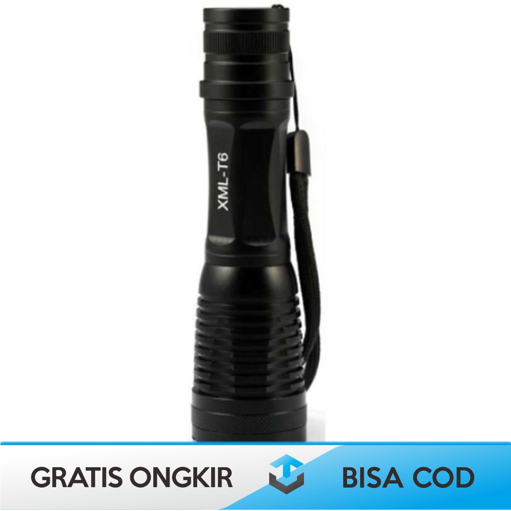 PAKET SENTER SWAT POLICE ORIGINAL TAFFLED XML- T6 LENGKAP LED SUPER TERANG 8000 LUMENS TACTICAL CREE