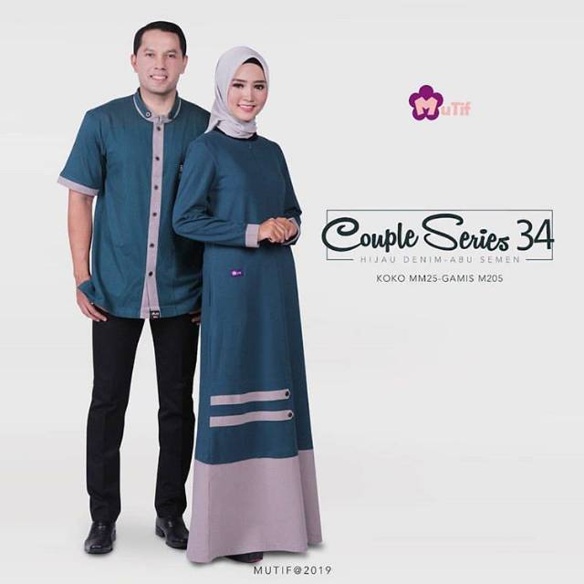 MUTIF Baju  Gamis  Couple Sarimbit Muslim Lebaran Terbaru 