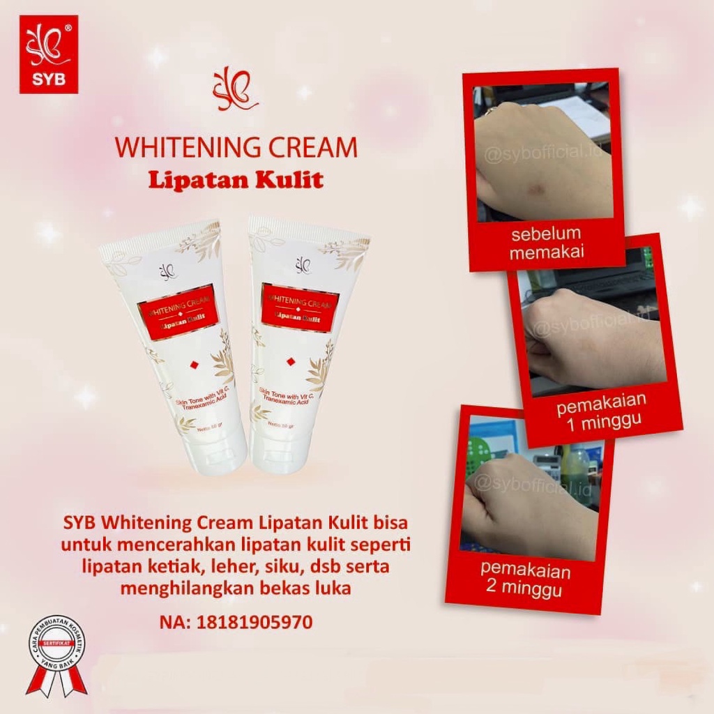 SYB Whitening Cream Lipatan Kulit - 50 Gram