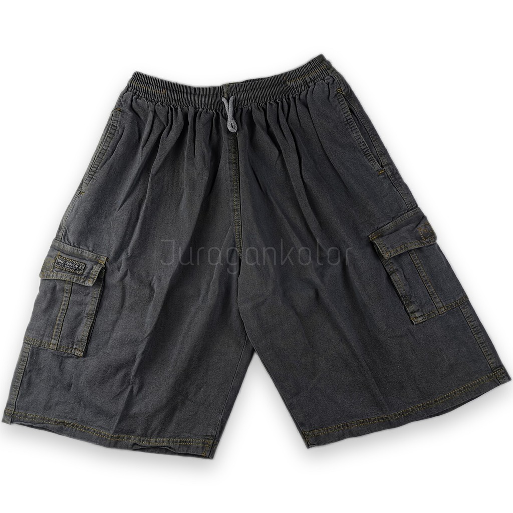 Celana Pendek Pria Cargo Denim BIG SIZE JUMBO Polos